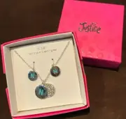 JUSTICE INITIAL(A,B,C,E,F,G,H,J,K,L,M,N,R,S,T)W/CRYSTAL BLING NECKLACE/ EARRINGS