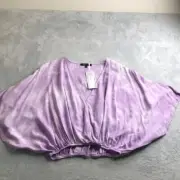 Yana K Lilac Tie Dyed Rayon Challis Cropped Top Size L New