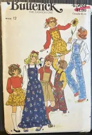 Vintage Butterick Girls Skirt/Pants/Bib Pattern 4569 Size 12 Uncut Factory Fold