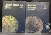 Whitman Liberty Head & Buffalo Nickel Coin Folders COMBO Album Folder 1883-1938