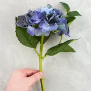 Lot of 2 Blue Artificial Hydrangea 15" Floral Stems