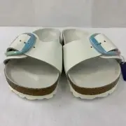 Birkenstock New w/ Box Madrid Big Rainbow Buckle White Leather Exquisite Regular