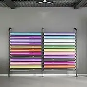 24 -Roll Car for Car for Cars, Metal Storage Shelf for Commercial Wall Assembly with Adjustable Hanging Bar, Wallpaper/Cloth/Movie.