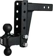 Bulletproof Hitches™ 2.0" Adjustable Medium Duty (14,000lb Rating) 6" Drop/Rise Trailer Hitch with 2" and 2 5/16" Dual Ball (Black Textured Powder Coat)