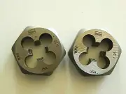 Lot of 2 Irwin HANSON 9mm-1.25 Hex Die 1" Outside Hex Size Made in USA