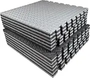 Upgraded 0.79" Extra Thick 48 Sq Ft High-Density Eva Foam Exercise Gym Mats, 12 Pcs Large Interlocking Puzzle Floor Tiles (24"x24") for Home Gym, Black&Gray