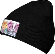 [ObabO] Dog Flower Warm Knit Woolen Hat,Classic Knit Beanie Cap,Snug Hat Cap for Daily Wear Unisex,Modern Stylish