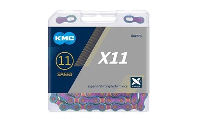 KMC X11 Aurora Waxed 11 Speed Chain 1/2" x 11/128" 118L MissingLink 5.65mm
