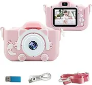 Portable Children Digital Camera 20MP 1080P HD Video Camera Camcorder Cute Rechargeable Selfie Camera with 1.9 Inch Screen 32GB Memory Card Support Games Outdoor Photography Birthday