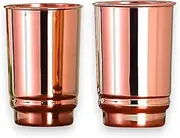 HEALTHANDWEALTH Copper Drinking Cups - Ayurvedic Health Pure Copper Tumblers – 2 pcs. set - 350 ml (Plain Cup)