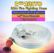 MARRO FIRE FIGHTING HOSE - 30M 1.5" LAY FLAT CANVAS CAMLOCK ADJUSTABLE NOZZLE