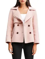 [Belle & Bloom] I'm Yours Blush Wool Blend Peacoat IYS300BLUSH