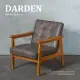 【H&D 東稻家居】皮革復古單人扶手沙發椅(單人/復古/沙發椅)