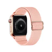 Nevenka Stretchy Solo Loop Strap 38/40/41mm 42/44/45mm Adjustable Elastics Weave Strap for iWatch Series7/6/5/4/3/2/1 SE-Pink Sand