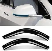 Jaronx Compatible with Tesla Model 3 Side Mirror Trim Strips 2017-2024, Gloss Black ABS Painted Exterior Mirror Trim Protectors for Tesla Model 3 Accessories