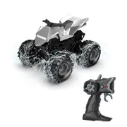 RC Monster Truck Tesla Cyberquad 2.4G Off-Road Toy Amphibious Truck 18650mAh 120Min Charge Age 6+ Kids Christmas Gift COL Silver