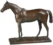 Sculpture Lodge Thoroughbred Horse Chocolate Brown Cast Resin Hand-Painted