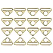 0.79" Adjuster Triangle with Bar Swivel Clip D Dee Ring Buckle, 16Pcs Bronze