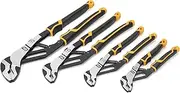 Gearwrench 82594C Pitbull Auto-Bite Tongue and Groove Dual Material Pliers Set (4 Pieces)