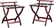 Luggage Rack Suitcase Stand 2 Pack Foldable Suitcase Stand Wooden Suitcase Rack Travel with Nylon Straps for Hotel Home Luggage Shelf Luggage Stand