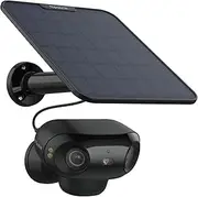 [REOLINK] 4K Solar Surveillance Camera Outdoor Battery, ColorX Night Vision, 180° Wide Angle, 8MP Wireless WLAN IP Camera, 2.4/5GHz Wi-Fi 6, AI Detection, Time Lapse, Argus 4 Pro (Black) + 6W Solar