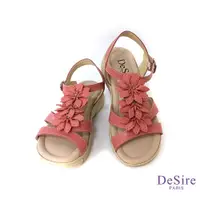 在飛比找蝦皮商城優惠-【DeSire】真皮花飾厚底休閒風格涼鞋-粉色(113711