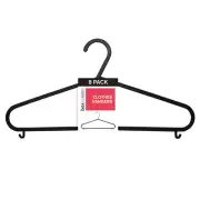 8pc Boxsweden Clothes Hangers Wardrobe Closet Clothing Hanger Organiser Black