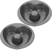 iplusmile 2Pcs Heart Shaped Non Stick Cake Baking Pan Mold Creative Bakeware for Unique Doughnuts and Cakes for Home Kitchens Bakeries and Present Giving