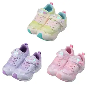 【布布童鞋】Moonstar日本LUVRUSH愛心小天鵝兒童機能運動鞋(黃/粉/紫)