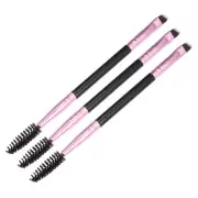 3pcs Soft Double Sided Eyebrow Extension Brush for Women Eye Makeup Pink Black