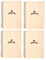 Denik 130 Sheet College Ruled Journal 8.75"x6.1” Wood Hardcover Notebook, 4 Pack