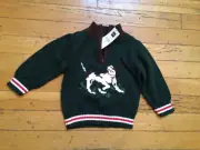 BABY GAP BOYS HUNTER GREEN DALMATION DOG SWEATER ORG $39.95 SIZE 6-12 BNWT