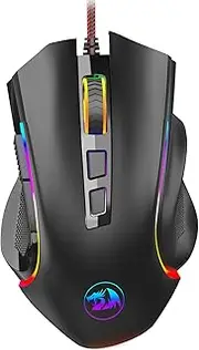 Redragon M602 RGB Wired Gaming Mouse RGB Spectrum Backlit Ergonomic Mouse Griffin Programmable with 7 Backlight Modes up to 7200 DPI for Windows PC Gamers [Black]