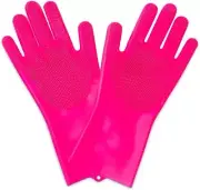 Muc-Off Deep Scrubber Gloves, Medium Waterproof Durable Silicone Flexible Pink