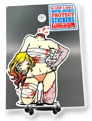 Quirky Fun Japan Sticker Sexy Smiling Headless Woman Decal B-Side Label