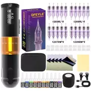 Tattoo Complete Kit Wireless Machine Adjustable Stroke Rotary Pen with Needles