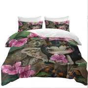 Owl Fairy Owlyn in the Springtime Cherry Blossom Quilt Cover