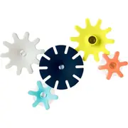 Boon Cogs Water Spinning Gears Suction Bath Toy Baby/Toddler 12m+ Navy/Yellow