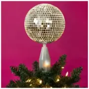 Light Up Rotating Disco Ball Christmas Tree Topper Disco Mirror Ball