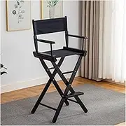 Director's Chair, Portable Solid Wood Folding Chair Leisure Chair Makeup Chair Outdoor Sketching Chair Fishing Chair Oxford Fabric Seat,Black,B