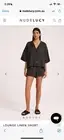 Nude Lucy Ladies Lounge Linen Set - Dark Grey Shorts and Button Shirt - BNWT
