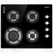 Devanti Gas Cooktop 60cm Stove Hob Black