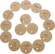 ERINGOGO Milestone Announcements Set Wooden Monthly Growth Cards Newborn Design