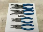 Snap-on Tools USA NEW 4pc PEARL BLUE Soft Grip Snap Ring Pliers Lot Set