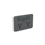Clipsal Iconic Series Skin Powerpoint Horizontal with 1 Extra switch Anthracite - 3025XC-AN