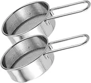 Generic 2pcs Handheld Stainless Steel Kitchen Sifter Mesh Fine Sieve for Baking Powdered Sugar and Coffee Easy to Clean Mini Sifter for Home Use Enhances Beverage Quality