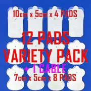 PainPod TENS EMS compatible ELECTRODE 12 PADS VARIETY PACK + 1 CABLE WIRE LEAD