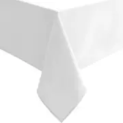 White Tablecloth for Square Tables - Waterproof and Spillproof Washable Fabri...