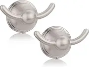 FILTA Bathroom Towel Hooks, Brushed Nickel Robe & Towel Hooks for Wall Mounted, Traditional Towel and Robe Hooks for Hanging Towels, Bath Towel Holder for Shower(2 Pack)