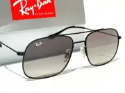 Ray Ban ANDREA Rubber Black Frame Gradient Lens 59mm Sunglass RB3595 901411